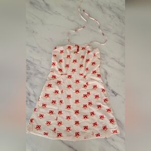 Anthropologie Tulle Tulip Tie Neck A-line Mini Dress